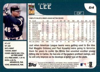 2001 Topps #64 Carlos Lee Back