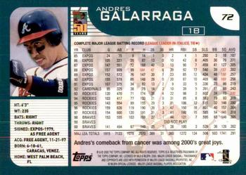 2001 Topps #72 Andres Galarraga Back