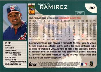 2001 Topps #90 Manny Ramirez Back