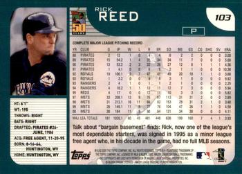 2001 Topps #103 Rick Reed Back