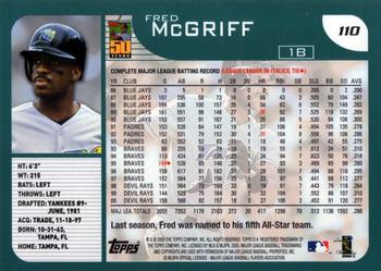 2001 Topps #110 Fred McGriff Back