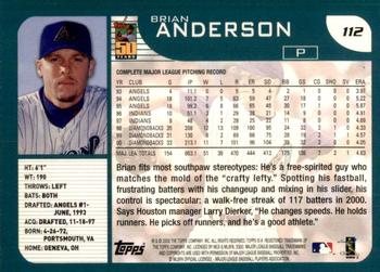 2001 Topps #112 Brian Anderson Back