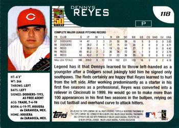 2001 Topps #118 Dennys Reyes Back