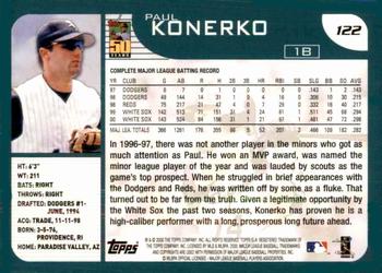 2001 Topps #122 Paul Konerko Back