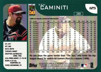 2001 Topps #125 Ken Caminiti Back