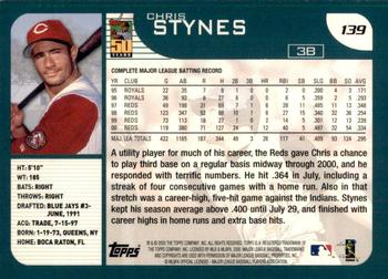 2001 Topps #139 Chris Stynes Back