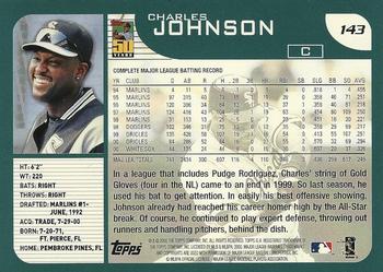 2001 Topps #143 Charles Johnson Back