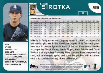 2001 Topps #153 Mike Sirotka Back