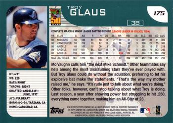 2001 Topps #175 Troy Glaus Back