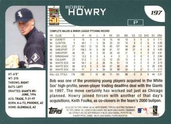 2001 Topps #197 Bobby Howry Back