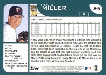2001 Topps #241 Travis Miller Back
