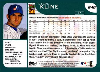 2001 Topps #246 Steve Kline Back