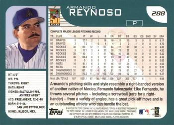 2001 Topps #288 Armando Reynoso Back