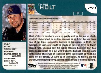 2001 Topps #299 Chris Holt Back