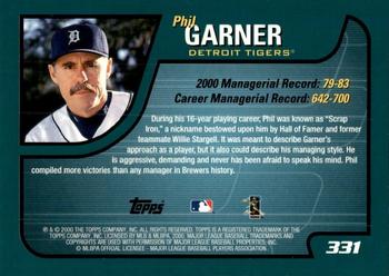 2001 Topps #331 Phil Garner Back