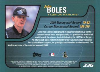 2001 Topps #336 John Boles Back