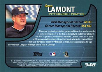 2001 Topps #348 Gene Lamont Back