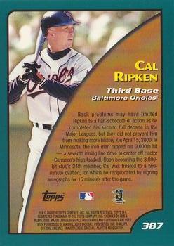 2001 Topps #387 Cal Ripken Back