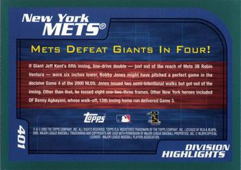 2001 Topps #401 Division Series Highlights Back