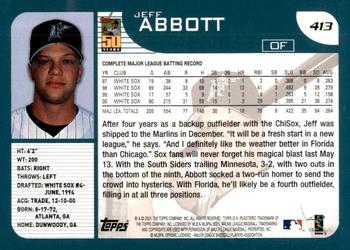 2001 Topps #413 Jeff Abbott Back