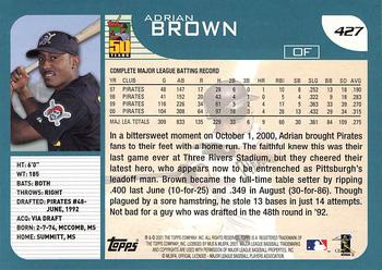 2001 Topps #427 Adrian Brown Back