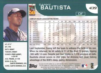 2001 Topps #439 Danny Bautista Back