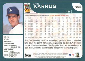 2001 Topps #455 Eric Karros Back