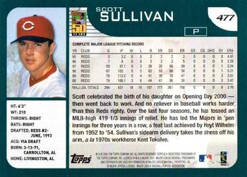 2001 Topps #477 Scott Sullivan Back
