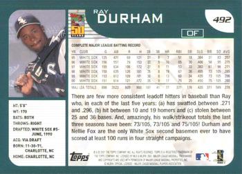 2001 Topps #492 Ray Durham Back