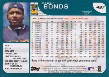2001 Topps #497 Barry Bonds Back