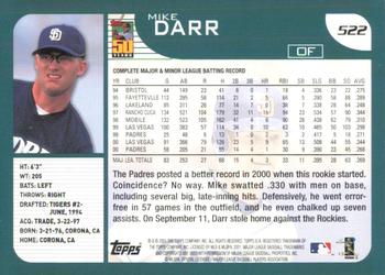 2001 Topps #522 Mike Darr Back