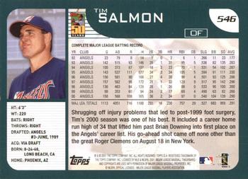 2001 Topps #546 Tim Salmon Back