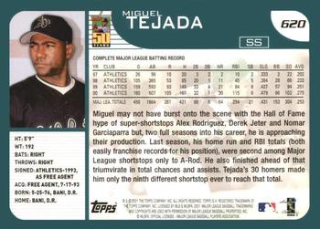 2001 Topps #620 Miguel Tejada Back