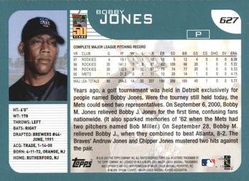 2001 Topps #627 Bobby Jones Back