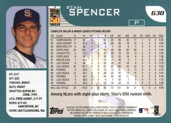 2001 Topps #638 Stan Spencer Back