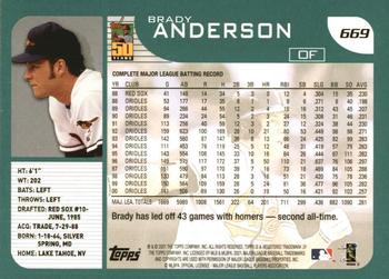 2001 Topps #669 Brady Anderson Back
