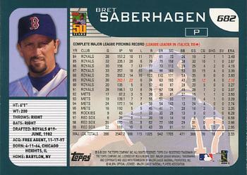 2001 Topps #682 Bret Saberhagen Back