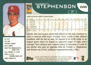 2001 Topps #686 Garrett Stephenson Back