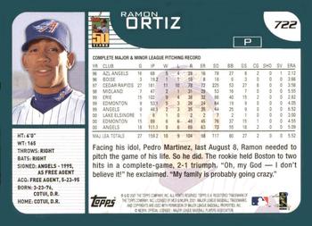 2001 Topps #722 Ramon Ortiz Back