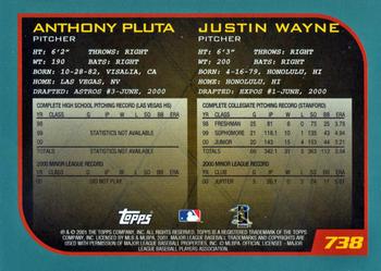 2001 Topps #738 Anthony Pluta / Justin Wayne Back