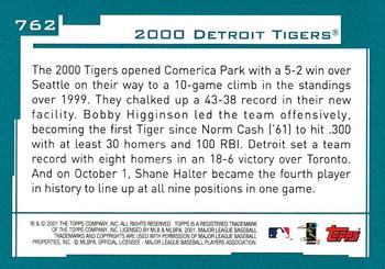 2001 Topps #762 Detroit Tigers Back