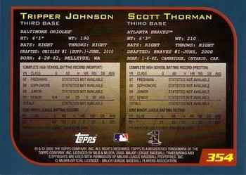 2001 Topps #354 Tripper Johnson / Scott Thorman Back