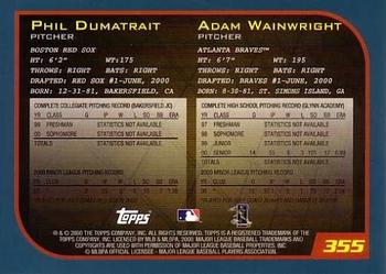 2001 Topps #355 Phil Dumatrait / Adam Wainwright Back