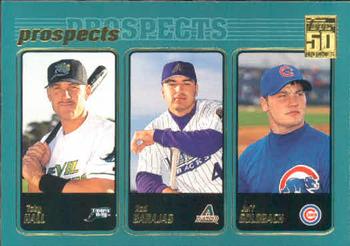 2001 Topps #734 Toby Hall / Rod Barajas / Jeff Goldbach Front