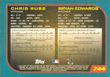 2001 Topps #744 Chris Russ / Bryan Edwards Back