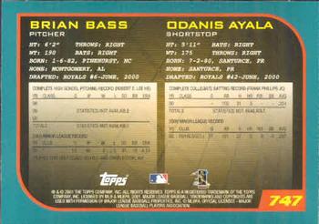 2001 Topps #747 Brian Bass / Odanis Ayala Back