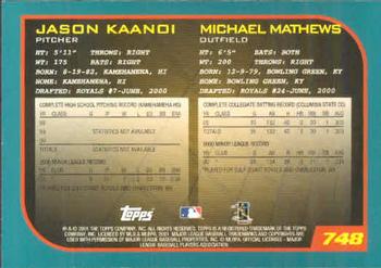 2001 Topps #748 Jason Kaanoi / Michael Matthews Back