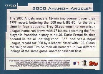 2001 Topps #752 Anaheim Angels Back
