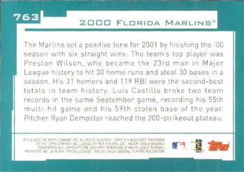 2001 Topps #763 Florida Marlins Back