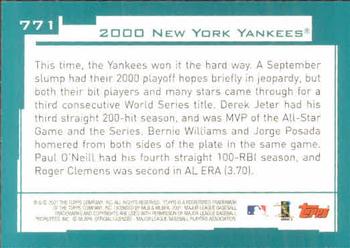 2001 Topps #771 New York Yankees Back